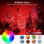 RGB USB LED Kupferdraht Lichterkette Weihnachtsdekoration Lichterkette Bluetooth Mobile APP Steuerung, 2m 20 LED, 5m 50 LED, 10m 100 LED, 12m 120 LED, 15m 150 LED, 20m 200 LED