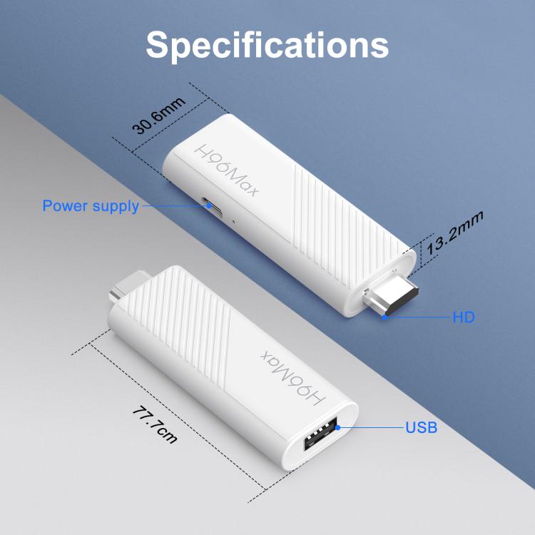H96 Max H313 Android 14 Mini HD TV-Stick mit Fernbedienung, ARM Cortex-A53 Quad-Core, 2GB+16GB, 2GB+8GB
