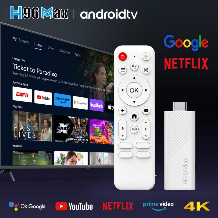 H96 Max H313 Android 14 Mini HD TV-Stick mit Fernbedienung, ARM Cortex-A53 Quad-Core, 2GB+16GB, 2GB+8GB