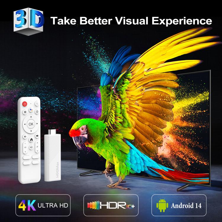 H96 Max H313 Android 14 Mini HD TV-Stick mit Fernbedienung, ARM Cortex-A53 Quad-Core, 2GB+16GB, 2GB+8GB