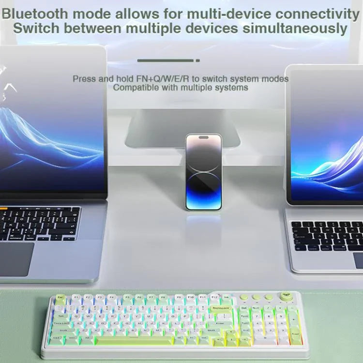 AULA F3099 99 Tasten RGB Beleuchtung Tri-Mode Gaming-Tastatur