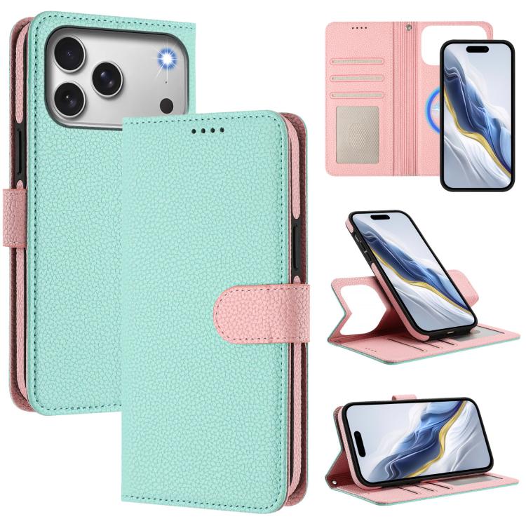 Abnehmbare Handyhülle aus veganem Litschi-Leder mit magnetischem Seiten-Patch, für iPhone 17 Pro Max, für iPhone 17 Pro, für iPhone 17, für iPhone Air, für iPhone 16 Pro Max, für iPhone 16 Pro, für iPhone 16 Plus, für iPhone 16