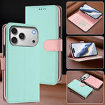 Abnehmbare Handyhülle aus veganem Litschi-Leder mit magnetischem Seiten-Patch, für iPhone 17 Pro Max, für iPhone 17 Pro, für iPhone 17, für iPhone Air, für iPhone 16 Pro Max, für iPhone 16 Pro, für iPhone 16 Plus, für iPhone 16