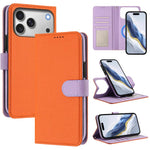 Abnehmbare Handyhülle aus veganem Litschi-Leder mit magnetischem Seiten-Patch, für iPhone 17 Pro Max, für iPhone 17 Pro, für iPhone 17, für iPhone Air, für iPhone 16 Pro Max, für iPhone 16 Pro, für iPhone 16 Plus, für iPhone 16