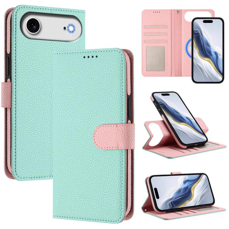 Abnehmbare Handyhülle aus veganem Litschi-Leder mit magnetischem Seiten-Patch, für iPhone 17 Pro Max, für iPhone 17 Pro, für iPhone 17, für iPhone Air, für iPhone 16 Pro Max, für iPhone 16 Pro, für iPhone 16 Plus, für iPhone 16