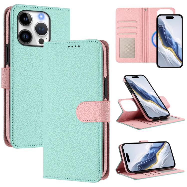 Abnehmbare Handyhülle aus veganem Litschi-Leder mit magnetischem Seiten-Patch, für iPhone 17 Pro Max, für iPhone 17 Pro, für iPhone 17, für iPhone Air, für iPhone 16 Pro Max, für iPhone 16 Pro, für iPhone 16 Plus, für iPhone 16