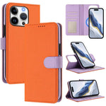 Abnehmbare Handyhülle aus veganem Litschi-Leder mit magnetischem Seiten-Patch, für iPhone 17 Pro Max, für iPhone 17 Pro, für iPhone 17, für iPhone Air, für iPhone 16 Pro Max, für iPhone 16 Pro, für iPhone 16 Plus, für iPhone 16