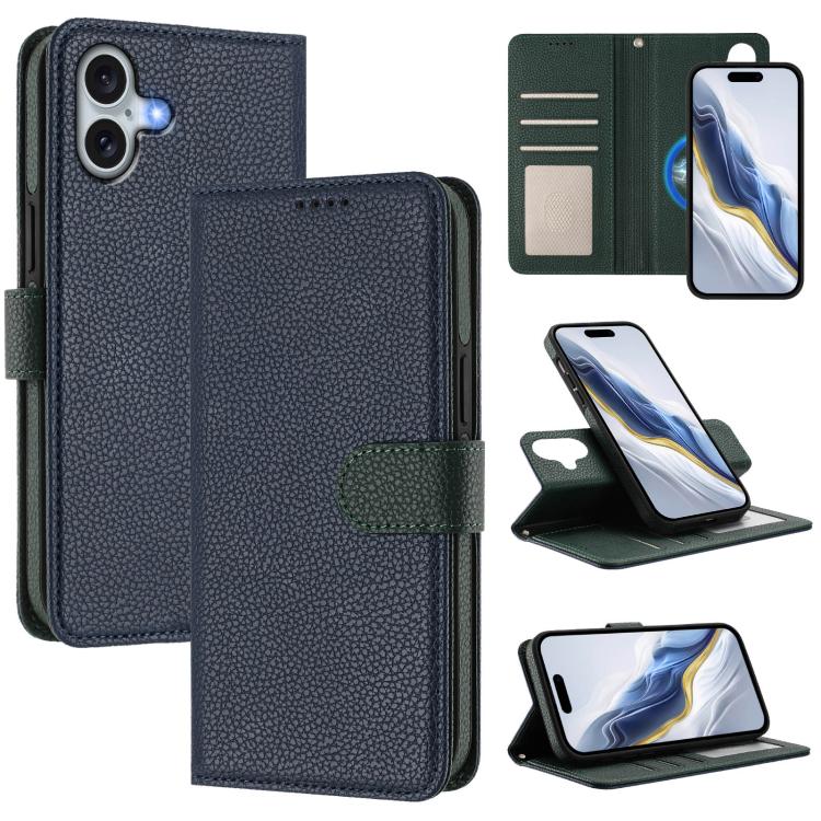 Abnehmbare Handyhülle aus veganem Litschi-Leder mit magnetischem Seiten-Patch, für iPhone 17 Pro Max, für iPhone 17 Pro, für iPhone 17, für iPhone Air, für iPhone 16 Pro Max, für iPhone 16 Pro, für iPhone 16 Plus, für iPhone 16