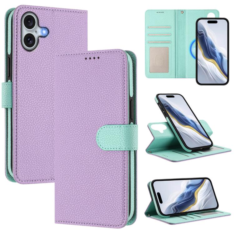 Abnehmbare Handyhülle aus veganem Litschi-Leder mit magnetischem Seiten-Patch, für iPhone 17 Pro Max, für iPhone 17 Pro, für iPhone 17, für iPhone Air, für iPhone 16 Pro Max, für iPhone 16 Pro, für iPhone 16 Plus, für iPhone 16