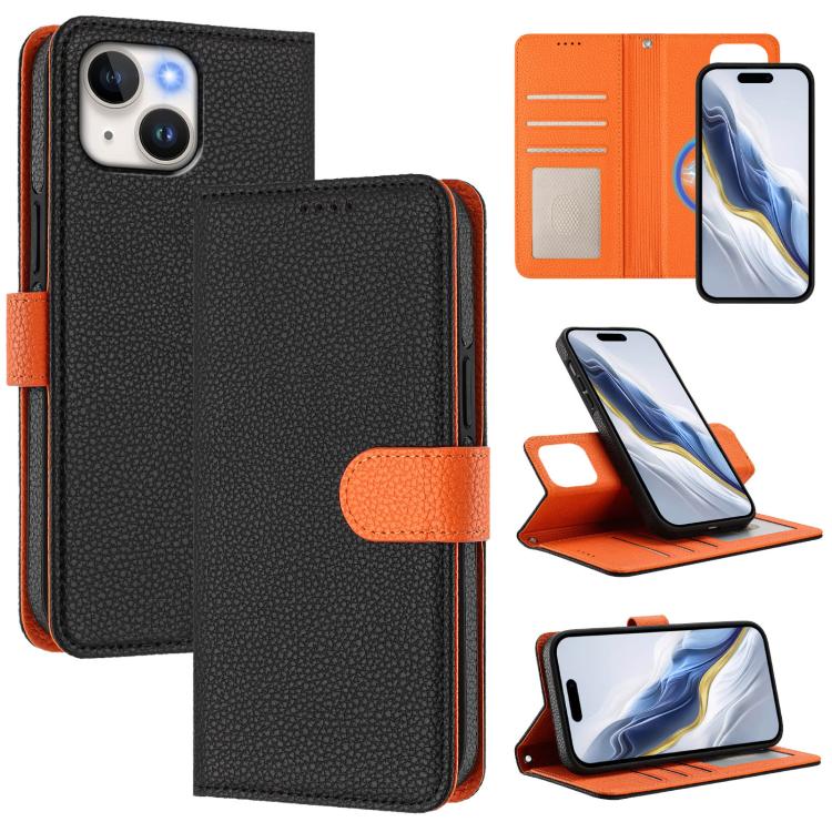Abnehmbare Litchi-Struktur Magnetische Seiten-Patch Vegane Leder-Handyhülle, Für iPhone 13 Pro Max, Für iPhone 13 Pro, Für iPhone 13, Für iPhone 12 / 12 Pro, Für iPhone 12 Pro Max, Für iPhone 11 Pro Max, Für iPhone 11, Für iPhone 11 Pro