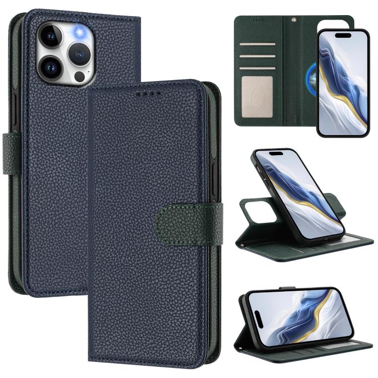 Abnehmbare Litchi-Struktur Magnetische Seiten-Patch Vegane Leder-Handyhülle, Für iPhone 13 Pro Max, Für iPhone 13 Pro, Für iPhone 13, Für iPhone 12 / 12 Pro, Für iPhone 12 Pro Max, Für iPhone 11 Pro Max, Für iPhone 11, Für iPhone 11 Pro