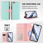 Detachable Litchi Texture Magnetic Side-Patch Vegan Leather Phone Case, For iPhone 8 Plus / 7 Plus