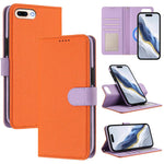 Detachable Litchi Texture Magnetic Side-Patch Vegan Leather Phone Case, For iPhone 8 Plus / 7 Plus