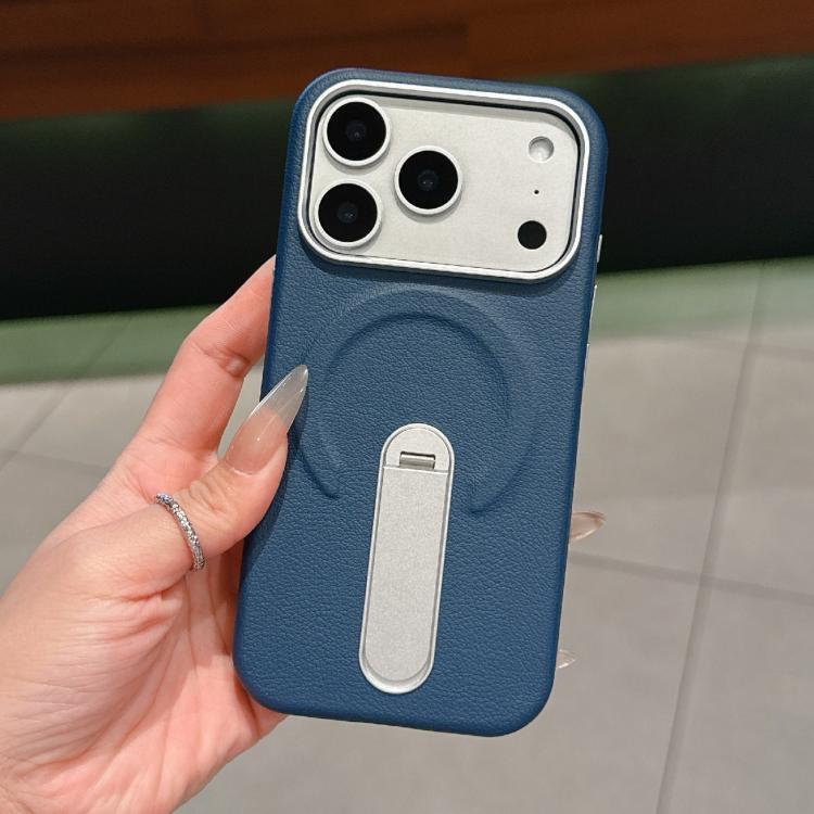 Unsichtbarer Halter PC + Vegan Leder Magnetische Handyhülle, Für iPhone 17 Pro Max, Für iPhone 17 Pro