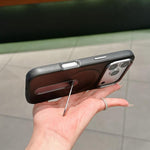 Invisible Holder PC + Vegan Leather Magnetic Phone Case, For iPhone 17 Pro Max, For iPhone 17 Pro