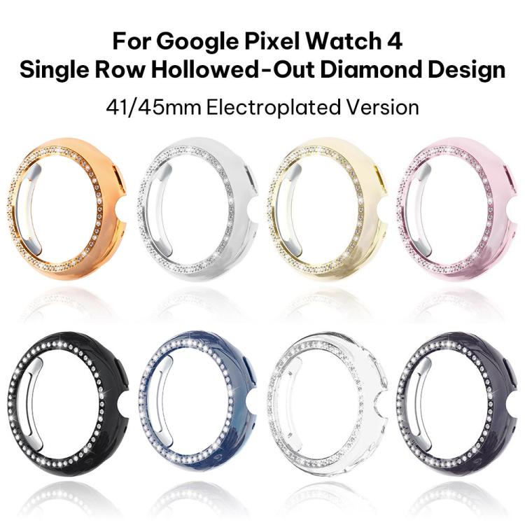 xDfind Einreihige Diamant hohle PC-Uhrenabdeckung, für Google Pixel Watch 4 / Watch 3 45mm, für Google Pixel Watch 4 / 3 / 2 / 1 41mm