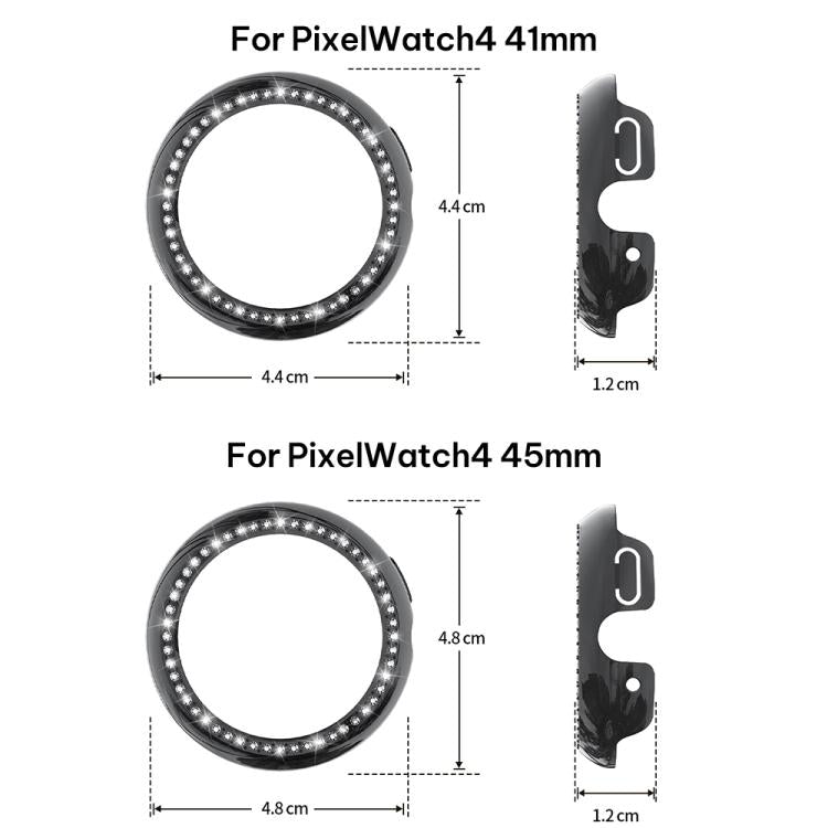xDfind Einreihige Diamant hohle PC-Uhrenabdeckung, für Google Pixel Watch 4 / Watch 3 45mm, für Google Pixel Watch 4 / 3 / 2 / 1 41mm
