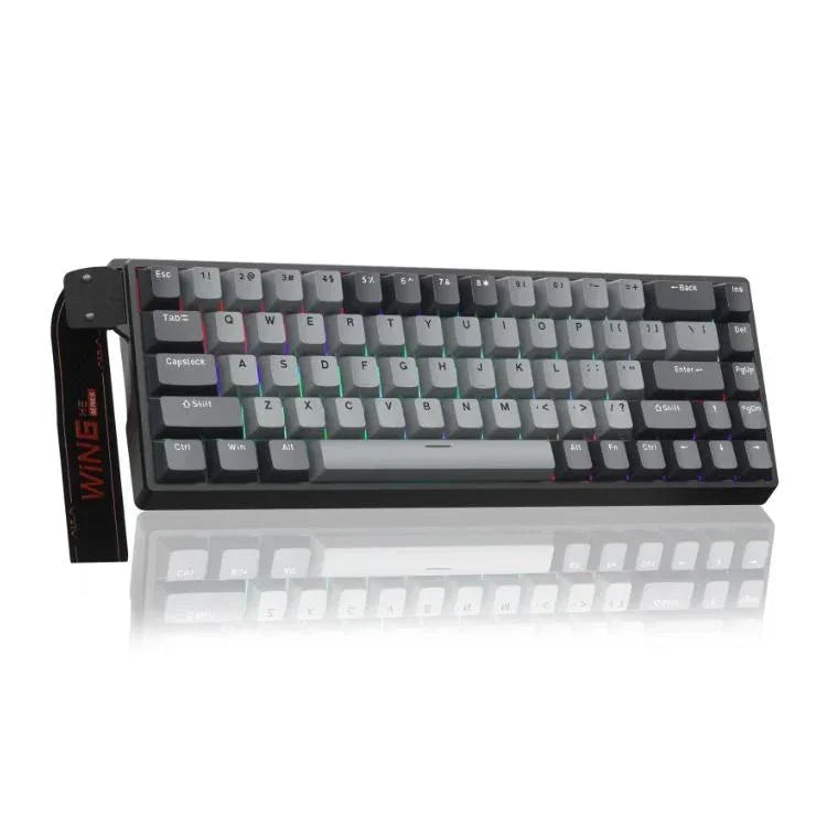 AULA WIN68HE Pro Version 68 Tasten RGB Kabelgebundene Tastatur, WIN68HE Dunkelgrau+Hellgrau Geformte Magnetachse
