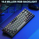 AULA WIN68HE Pro Version 68 Tasten RGB Kabelgebundene Tastatur, WIN68HE Dunkelgrau+Hellgrau Geformte Magnetachse