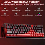 AULA WIN68HE MAX Version 68 Tasten RGB Kabelgebundene Tastatur, WIN68HE Red Wing Chun Magnetische Achse