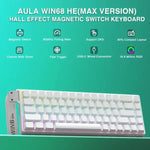 AULA WIN68HE Standard Version 68 Tasten RGB Kabelgebundene Tastatur, WIN68HE Seitlich Bedruckt Weiß Grau Holz Magnetische Achse