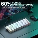 AULA WIN68HE Standard Version 68 Tasten RGB Kabelgebundene Tastatur, WIN68HE Seitlich Bedruckt Weiß Grau Holz Magnetische Achse