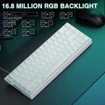 AULA WIN68HE Standard Version 68 Tasten RGB Kabelgebundene Tastatur, WIN68HE Seitlich Bedruckt Weiß Grau Holz Magnetische Achse