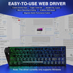AULA WIN68HE Standard Version 68 Tasten RGB Kabelgebundene Tastatur, WIN68HE Schwarze Konturlinien Graues Holz Magnetische Achse
