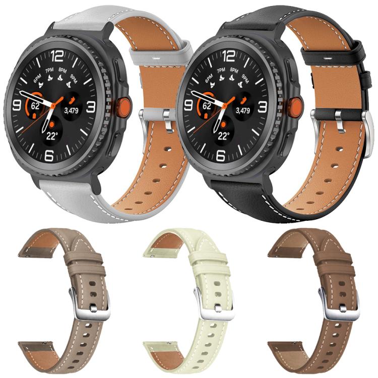 5 Pack xDfind Flat Head Black Shark Fine Grain Vegan Leather Watch Band, For Galaxy Watch9 / 8 / 8 Classic