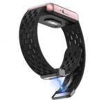 5 Pack xDfind Hole Style Magnetic Black Buckle Silicone Watch Band, For Samsung Galaxy Fit3