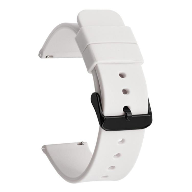 xDfind Stainless Steel Black Pin Buckle Solid Color Silicone Waterproof Watch Band, 16mm, 18mm, 19mm