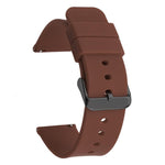 xDfind Stainless Steel Black Pin Buckle Solid Color Silicone Waterproof Watch Band, 24mm
