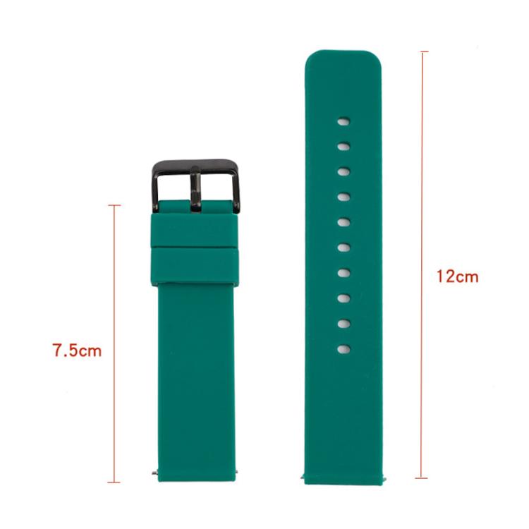 xDfind Stainless Steel Black Pin Buckle Solid Color Silicone Waterproof Watch Band, 20mm, 21mm, 22mm