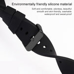 xDfind Stainless Steel Black Pin Buckle Solid Color Silicone Waterproof Watch Band, 24mm