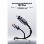 Yesido CA138L 12W 2.4A USB zu 8 Pin OLED-Anzeige Lade-Datenkabel, USB zu 8 Pin