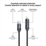 Yesido CA138L 12W 2.4A USB zu 8 Pin OLED-Anzeige Lade-Datenkabel, USB zu 8 Pin