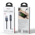 Yesido CA138L 12W 2.4A USB zu 8 Pin OLED-Anzeige Lade-Datenkabel, USB zu 8 Pin