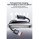 Yesido CA138L 12W 2.4A USB zu 8 Pin OLED-Anzeige Lade-Datenkabel, USB zu 8 Pin