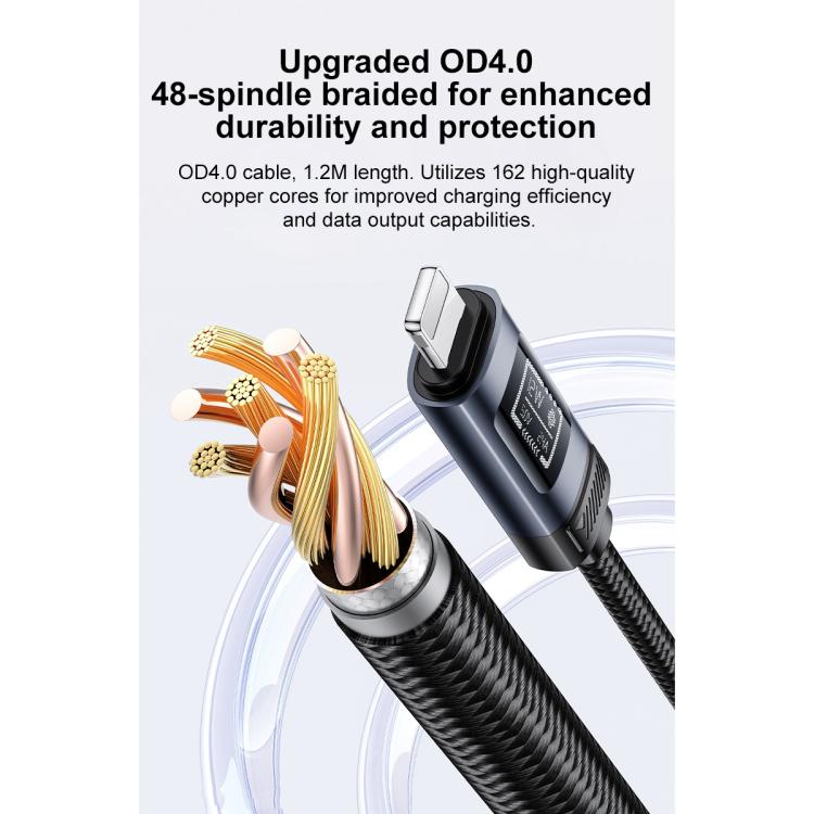 Yesido CA138L 12W 2.4A USB zu 8 Pin OLED-Anzeige Lade-Datenkabel, USB zu 8 Pin