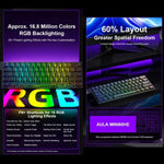 AULA MINI60 HE Pro Mechanische Gaming-Tastatur mit 61 Tasten, RGB, kabellos