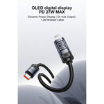 Yesido CA201 27W Typ-C auf 8 Pin OLED Display Lade-/Datenkabel, Typ-C auf 8 Pin