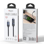 Yesido CA201 27W Typ-C auf 8 Pin OLED Display Lade-/Datenkabel, Typ-C auf 8 Pin