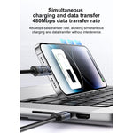 Yesido CA201 27W Typ-C auf 8 Pin OLED Display Lade-/Datenkabel, Typ-C auf 8 Pin