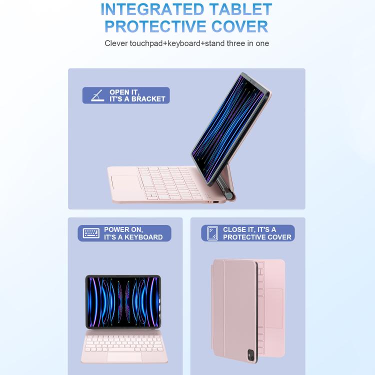 Touchpad Bluetooth-Tastatur Leder Tablet-Hülle, Für iPad 2025 / 2022, Für iPad Air 13 2025 / 2024 / Pro 12,9 2022