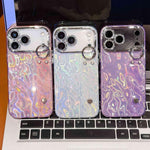 Plating Faltenstruktur Armbandhalter TPU Handyhülle mit Linsenfolie, Für iPhone 13