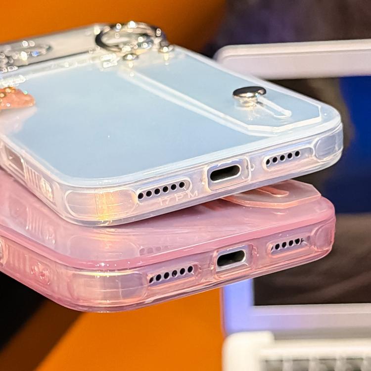 Plating Faltenstruktur Armbandhalter TPU Handyhülle mit Linsenfolie, Für iPhone 13