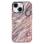 Plating Wellenstruktur Armbandhalter TPU Handyhülle mit Linsenfolie, Für iPhone 13