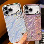 Plating Wellenstruktur Armbandhalter TPU Handyhülle mit Linsenfolie, Für iPhone 13
