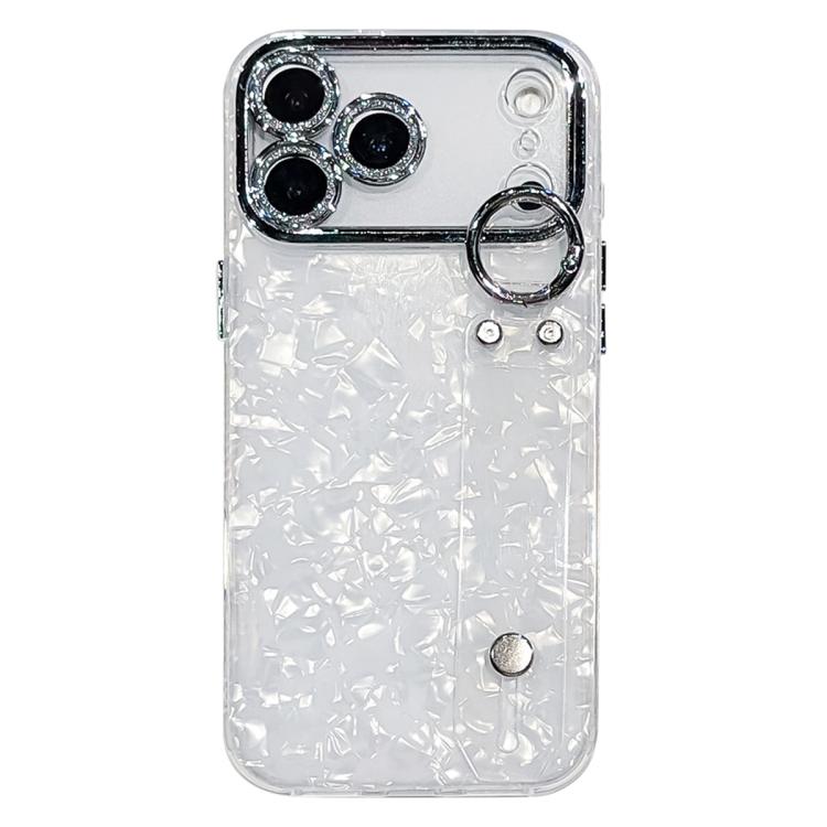Plating Shell Texture Armbandhalter TPU Handyhülle mit Linsenfolie, Für iPhone 17 Pro Max, Für iPhone 17 Pro, Für iPhone 17, Für iPhone Air, Für iPhone 16 Pro Max, Für iPhone 16 Pro, Für iPhone 16 Plus, Für iPhone 16, Für iPhone 15 Pro Max