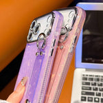 Plating Shell Texture Wristband Holder TPU Phone Case with Lens Film, For iPhone 13